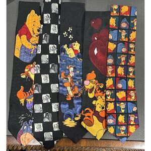 Lot Of 5 Vintage Disney Winnie The Pooh & Friends Ties Neckties Tigger Eeyore L8